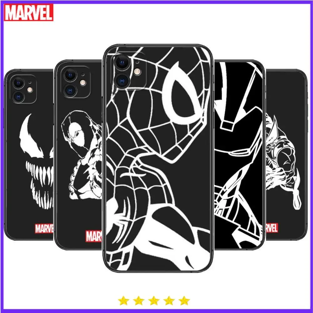 

Marvel Iron Man Spiderman Phone Cases For iphone 13 Pro Max case 12 11 Pro Max 8 PLUS 7PLUS 6S XR X XS 6 mini se mobile cell