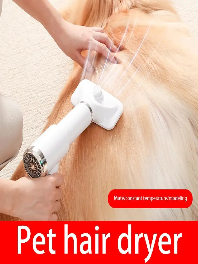 2-in-1 Tragbarer Hundetrockner Haar- und Kammbürste Haustierpflege Katze  Fell Gebläse Einstellbare Temperatur Produkt