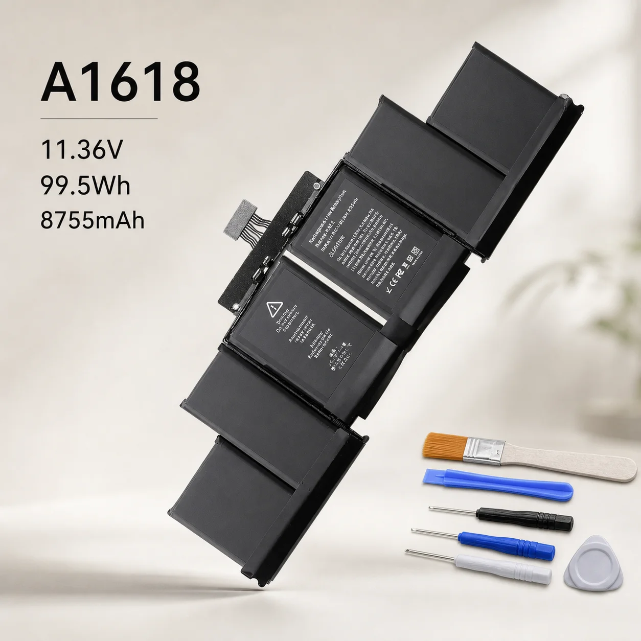 Фото Сменная батарея для ноутбука A1618 11.36В 99.5Втч для MacBook Pro Retina 15 A1398 2015 020-00079 с инструментами №1