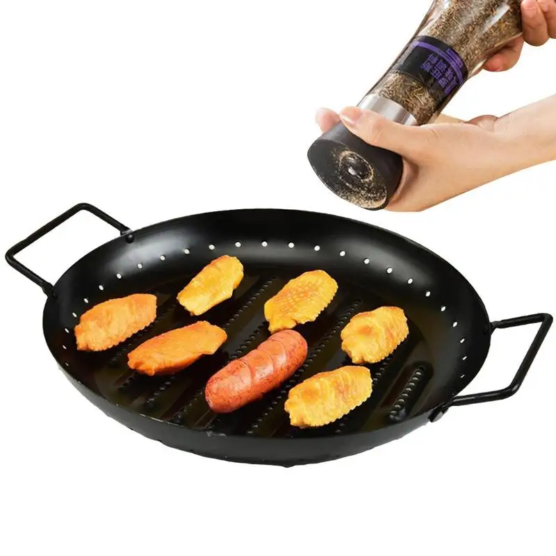

Round Barbecue Grill Pan Smokeless Barbecue Stovetop Plate Round Griddle Grill Pan Durable Curved BBQ Non-Stick Stovetop Grill