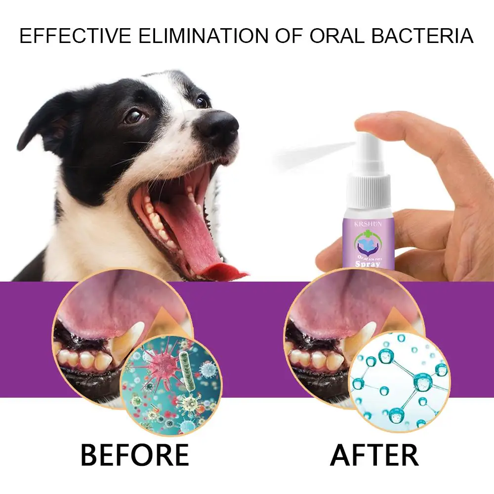 10ml Pet Dental Spray Eliminate Bad Dog Cat Breath Bad Naturally Fights Plaque Tartar & Gum Disease Mouth Freshener