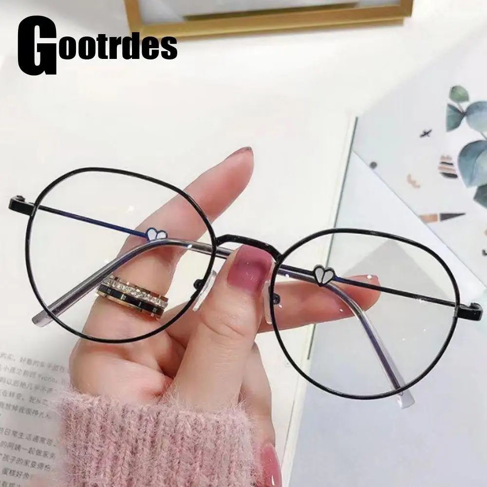 

Anti-Blue Light Glasses Women Men Love Heart Decor Oversized Frame Eye Protection Eyewear Trendy Office Computer Goggles