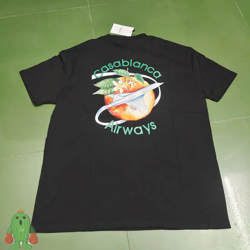 

Real Photo 2023 Spring New Casablanca Short Sleeve T-shirt Men Women Summer Black White T Shirt
