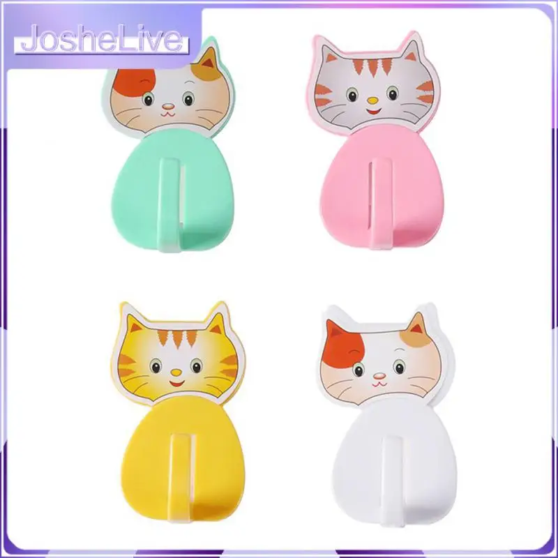 

Cat Shape Viscose Hook Punch-free Storage Hangers Multi-function Waterproof Key Holder Home Decor Household Storage Hook Cute