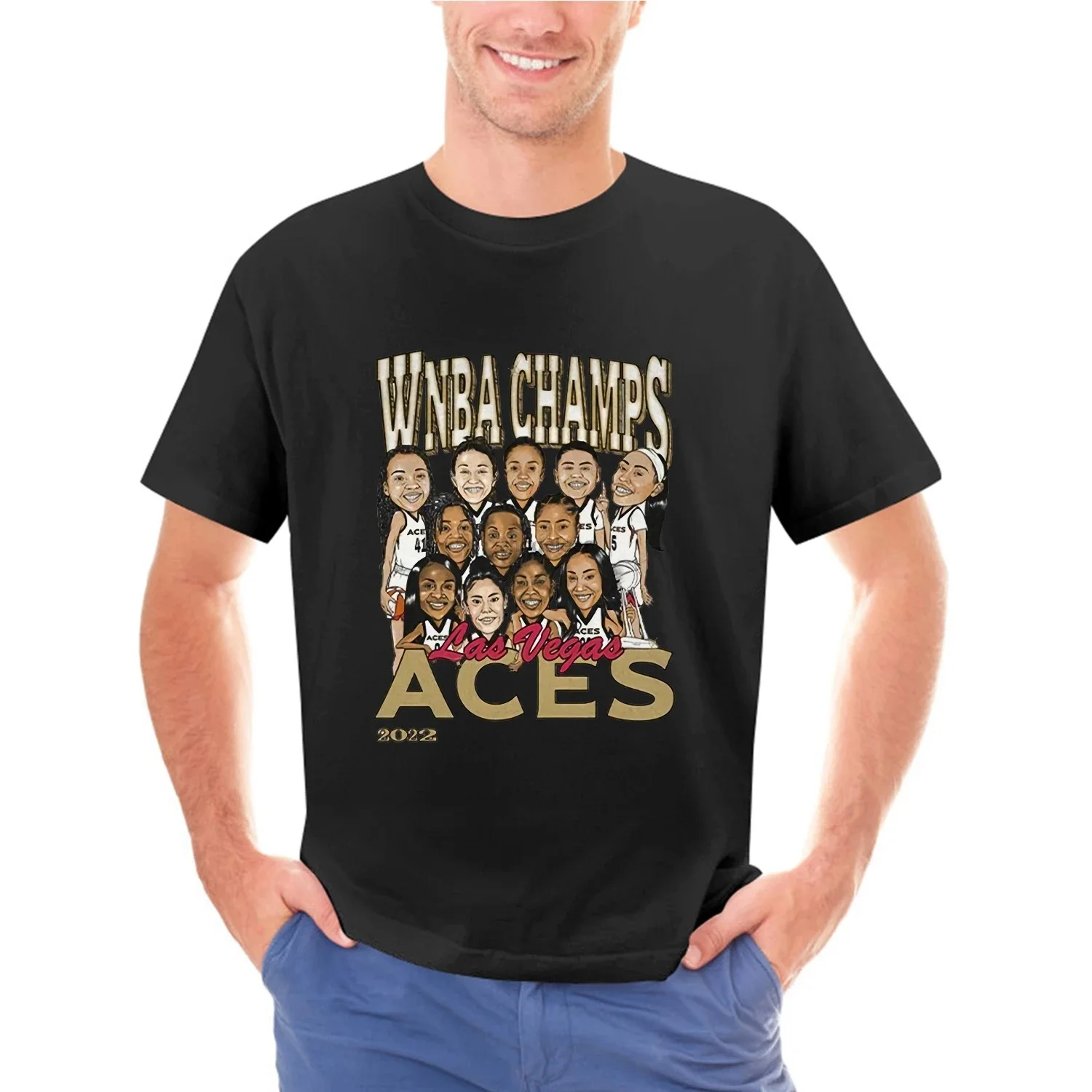 Футболка Лас Вегаса Aces WNBA chammpпионы 22 футболка подарок для мужчин и женщин