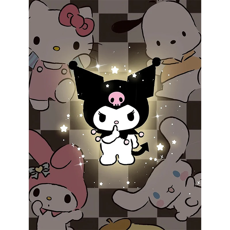Sanrio Kuromi 5D Комплект Алмазной Живописи Ручной Работы Персонаж Мультфильма