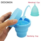 Менструальная стерилизационная чаша Складная силиконовая чашка Гибкая для очистки менструальная чаша перерабатываемая Складная стерилизационная чашка для кемпинга