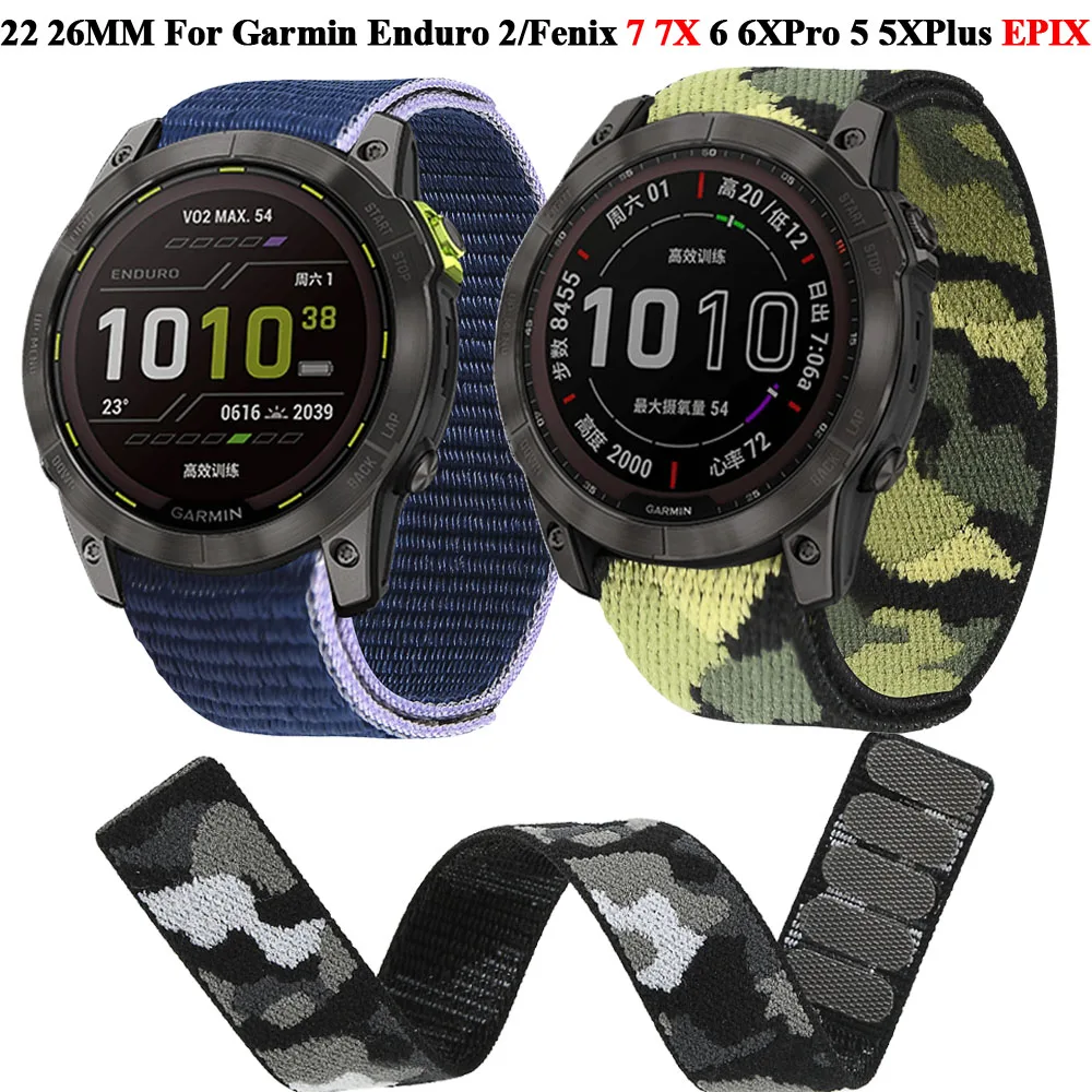 

Ремешок спортивный нейлоновый для смарт-часов, браслет для Garmin Fenix 7 7X 6X 6Pro 5 5X Plus, 22 26 мм 955