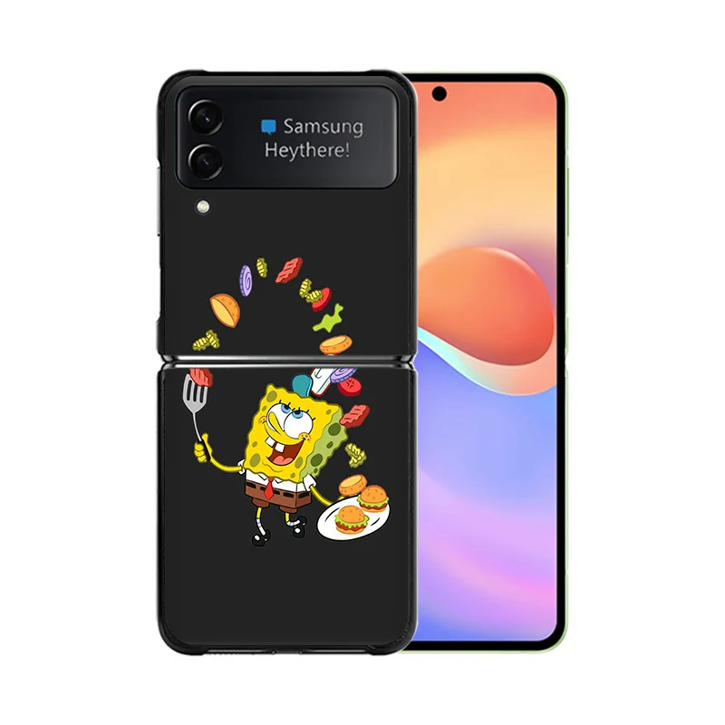 Жесткие чехлы для Samsung Z Flip6 Flip5 Flip4 Flip3 cute_spongps Galaxy ZFlip 6 5 4 3 5G высококачественный