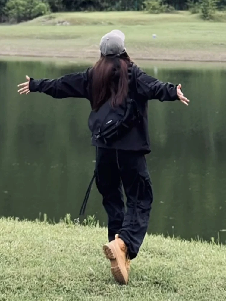 Американские черные комбинезоны Мужская Черная куртка воина подходящие брюки