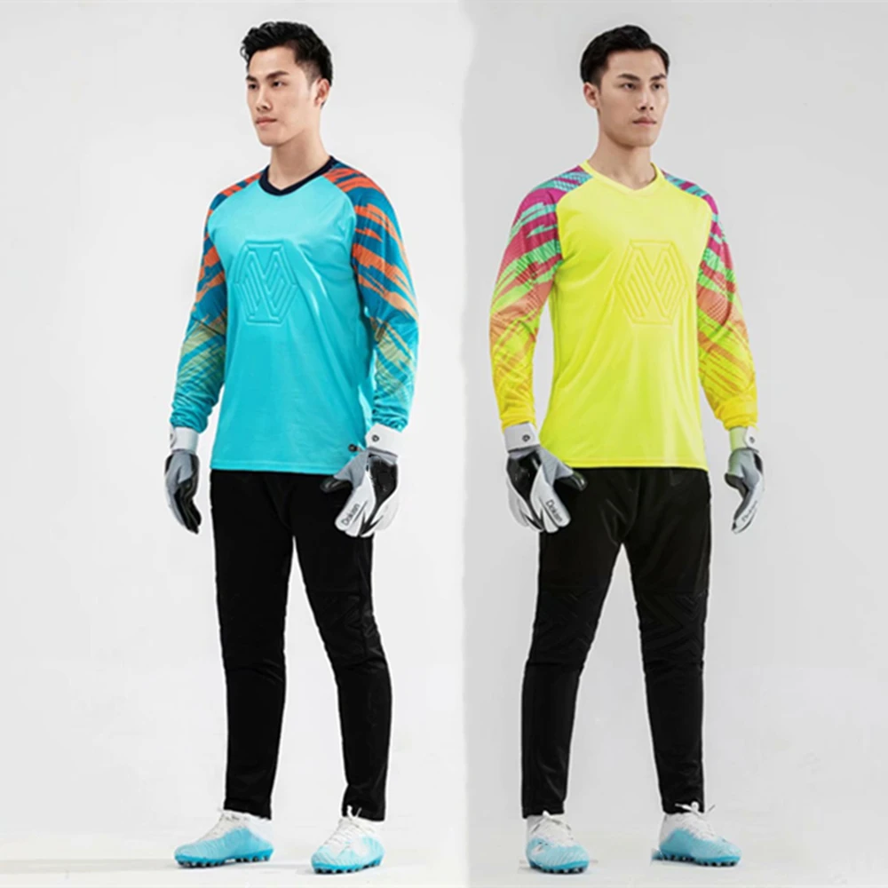 Детский и взрослый футбольный комплект из Джерси для детей мужчин форма вратаря