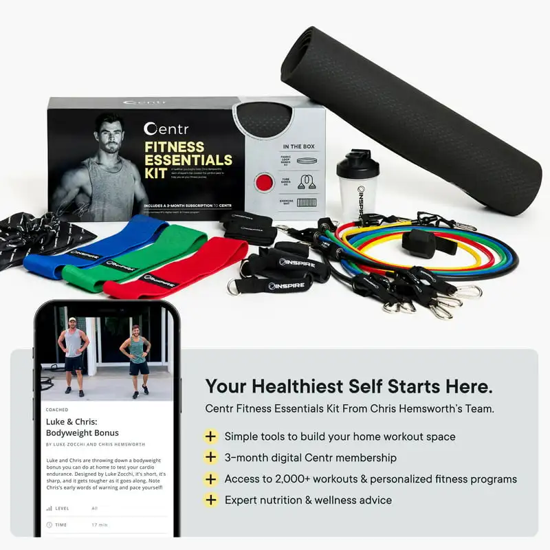 

Chris Hemsworth Fitness Essentials Kit Home Workout Equipment + 3-Month Subscription