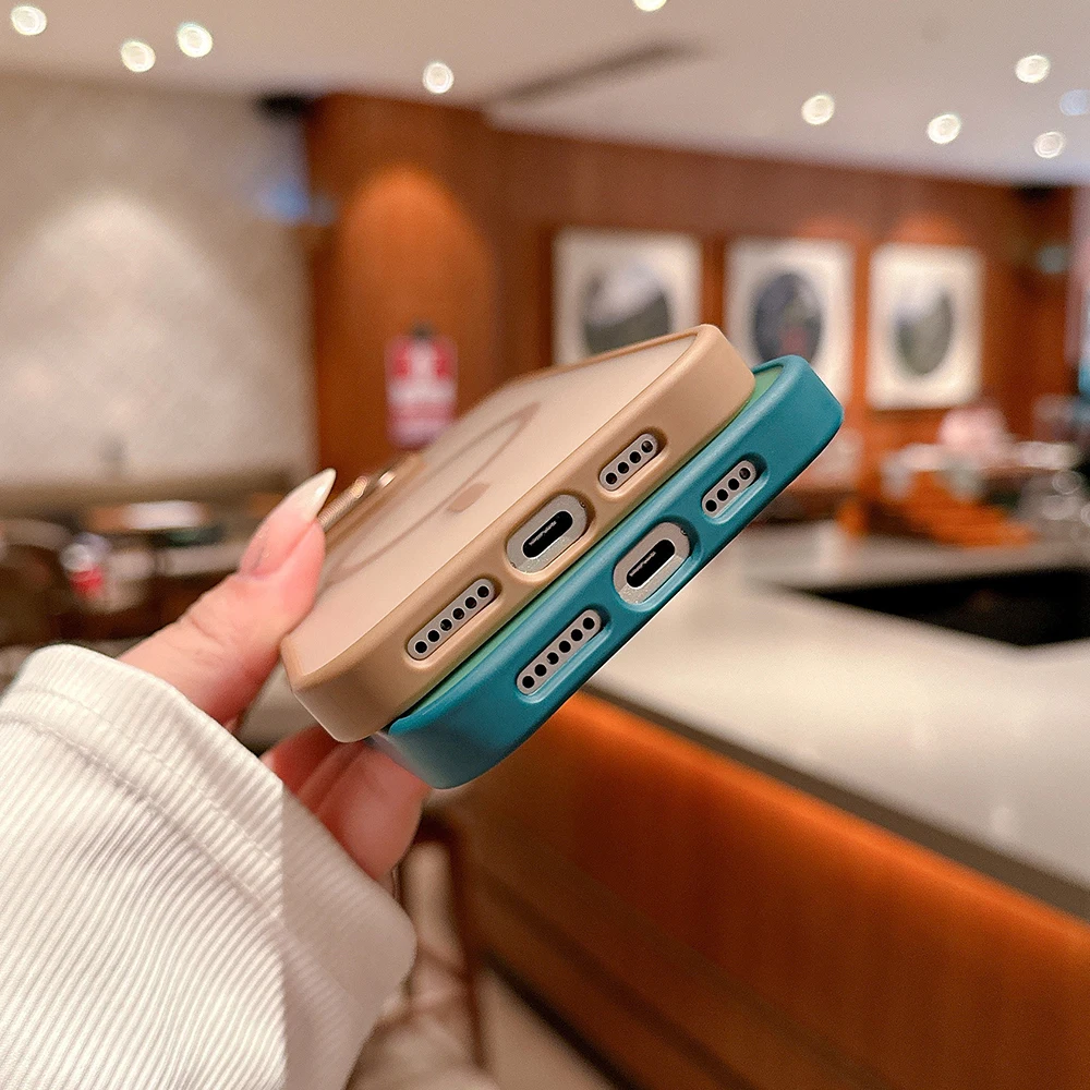 Desert Titanium Gold metal lens frame magsafe charging case for iPhone 16 15 14 13 12 11 Pro Max Plus magnetic hard phone cover