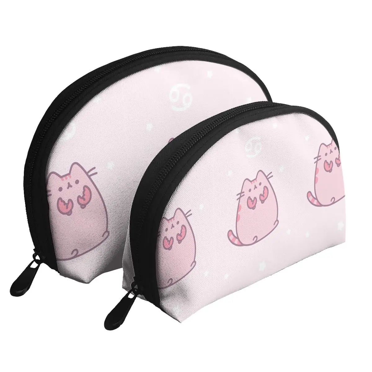 

2Pcs Makeup Case Organizer Storage Casual Zipper Toiletry Wash Bags Make Up Women Travel Pink Pusheen Cosmetic Bag