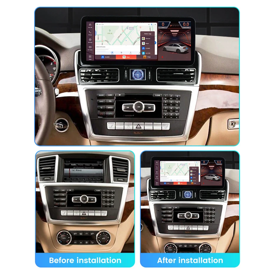 Фото Автомобильная аудиосистема Navifly Snapdragon 680 на Android с сенсорным экраном 1920*720 для Mercedes-Benz ML GL 2012-2015 с GPS, Bluetooth и DSP №2