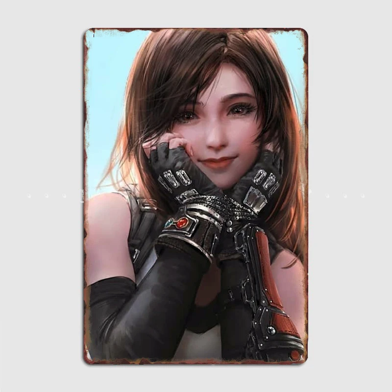 

Tifa lockhart racer Metal Plaque Cinema Living Room Kitchen Decoration Plaques Tin Sign Posters