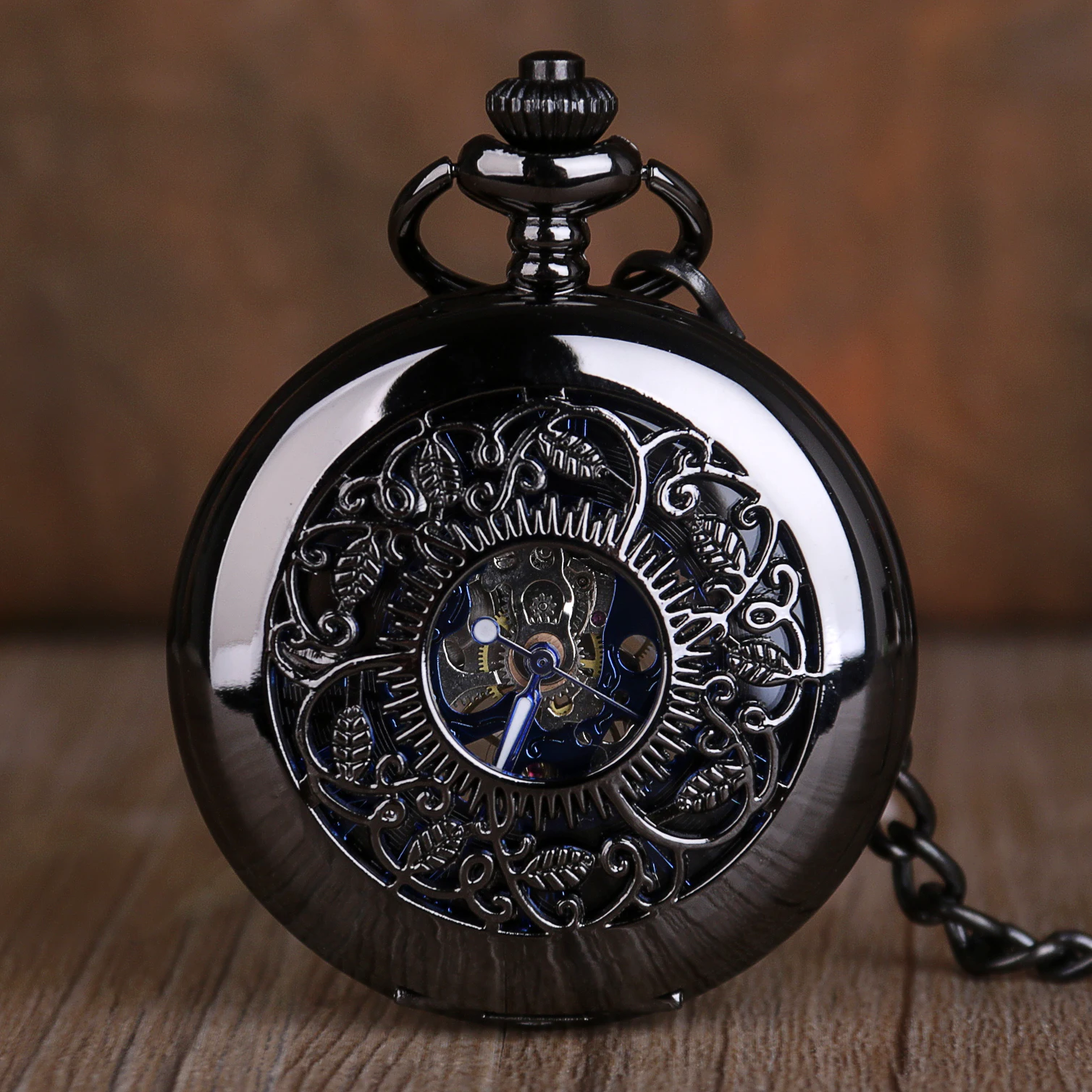 Vintage Flip Mechanical Pocket Watch Roman Numeral Display Belt Chain Pattern Pendant Men's Women's Gift
