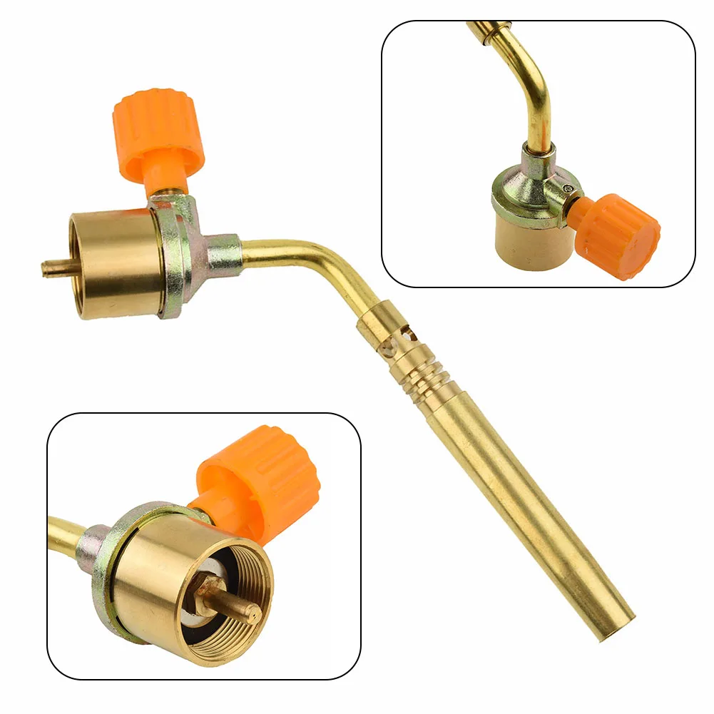 1pc Brass Welding Torch MAPP Propane Gas Torch Self Ignition Trigger Style Heating Solder Burner Plumbing Nozzles Big Fire