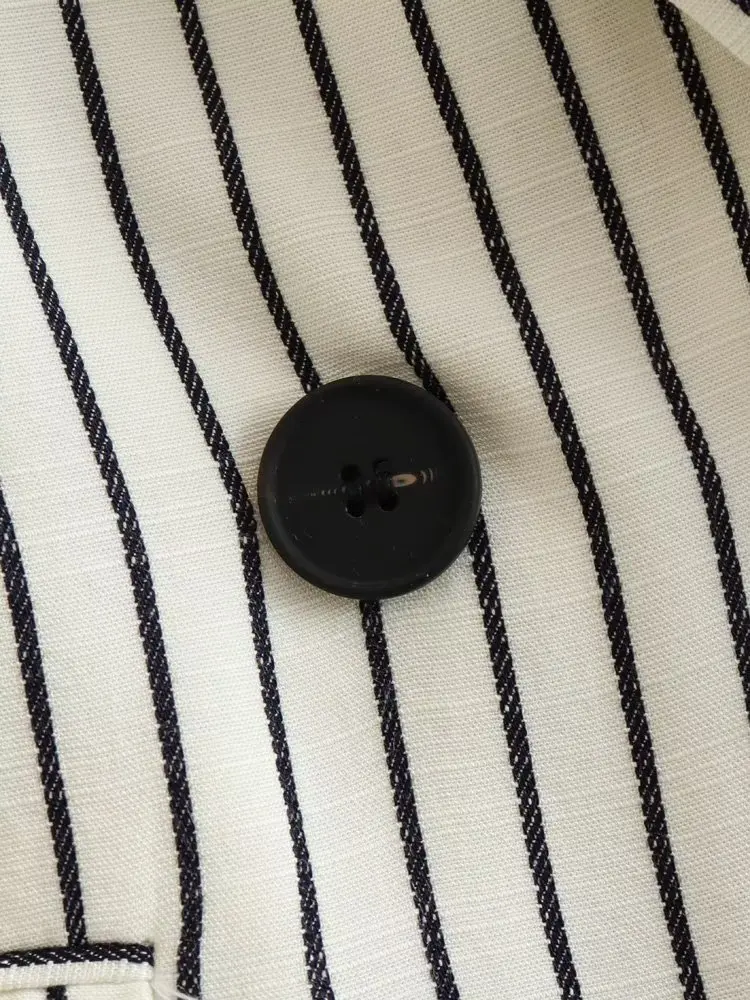 Jenny&Dave Fashion Casual Jacket British Ladies Vintage Boyfriend Stripe Blazer Women