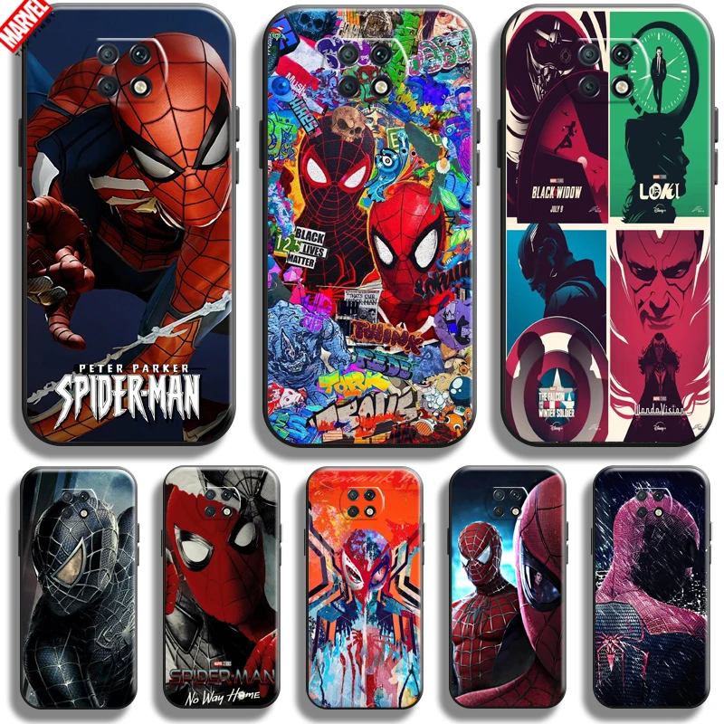 

Spiderman Marvel Avengers For Xiaomi Redmi Note 9T Phone Case 6.53 Inch Soft Silicon Coque Cover Black Funda Comics