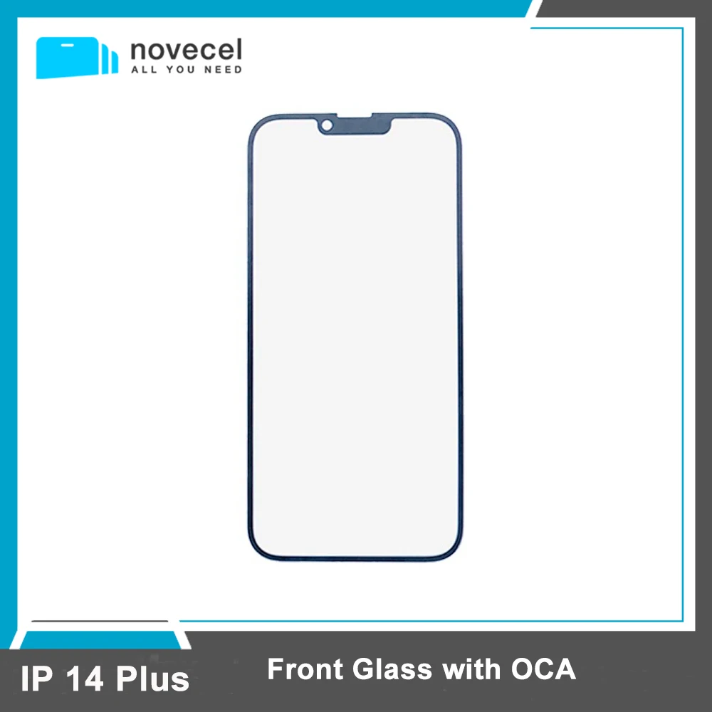 

5 шт. Сменное стекло для переднего экрана внешняя панель объектива + OCA высококачественное внешнее покрытие стекло для iPhone 14 Plus без ушной сетки