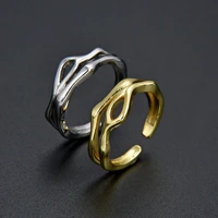 tulx unique cool double layer irregular adjustable finger rings for women men fashion retro party jewelry accessories