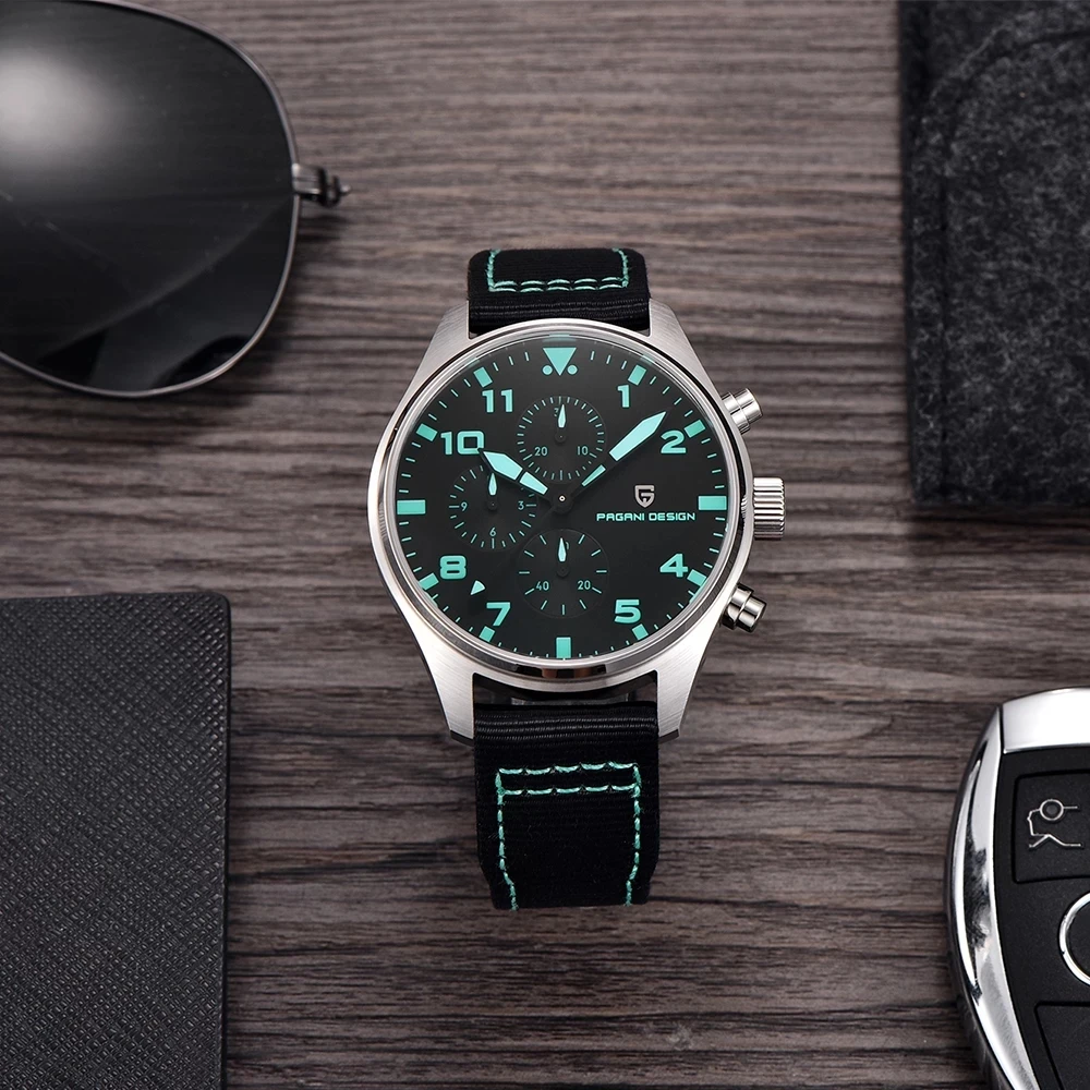 2022 PAGANI DESIGN 42MM Pilot Watch Luxury Sapphire AR Quartz Watches for Men's Business Waterproof Stainless Steel Chronometer enlarge