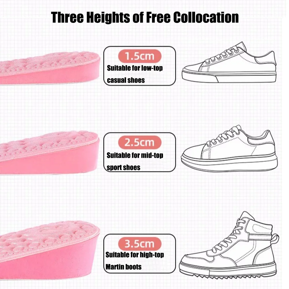 1 пара женские стельки для увеличения роста обуви