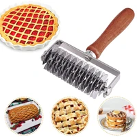 stainless steel lattice dough cutter lattice roller cutter baking pastry tools for pie pizza biscuits cookie pie pizza bread