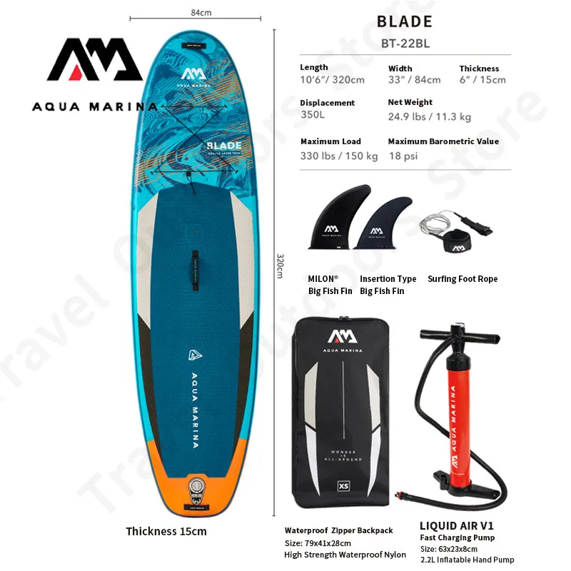 AQUA MARINA BLADE SUP доска для серфинга 3 2 м стоячая надувная EVA Нескользящая круизный