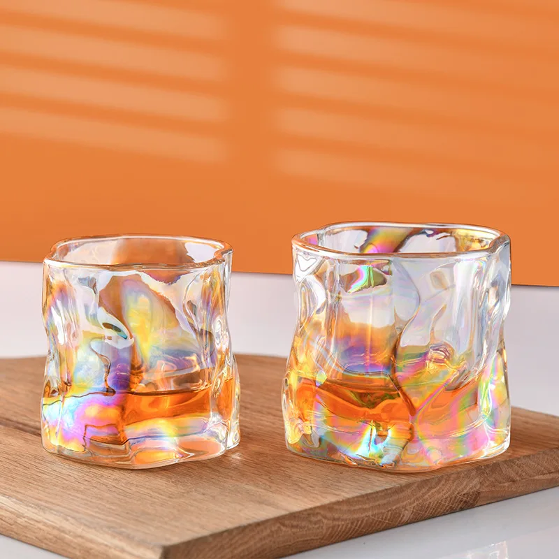 

Крученый цветочный стакан для виски, прозрачный стакан для пива, стакан для воды, чашка для кофе, чашка для оригами, творческая посуда для на...