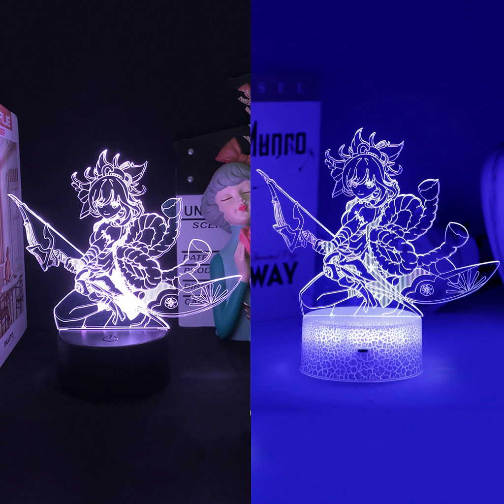 

Yoimiya Genshin Impact 3D Led Night Light For Kid Anime Game Figure Home Bedroom Desk Sunset Lamp Decor Novelty Gift Scaramouche