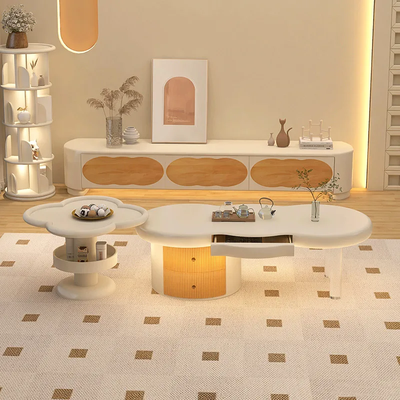 

Drawers Hardcover Side Table Low Japanese Design Minimalist Coffee Table Hallway Italian Tavolino Da Salotto Home Furniture