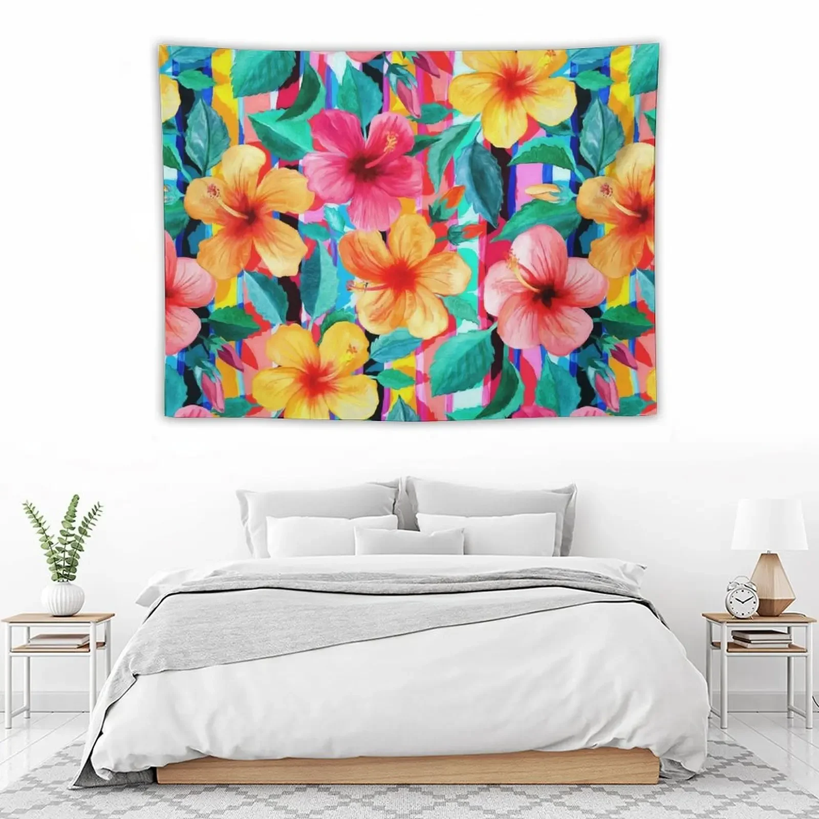 Гавайский Цветочный Гибискус maximott с полосками гобелен аниме декор для ванной