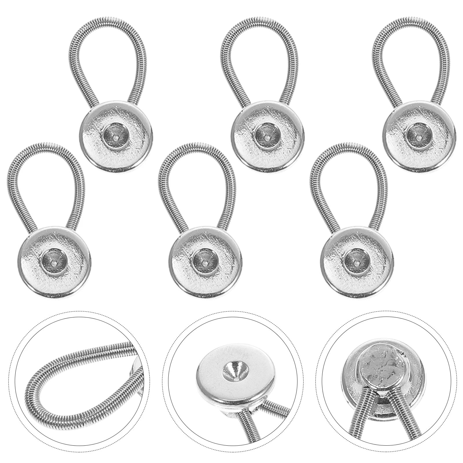 

6 Pcs Shirt Button Extender Pant Flexible Neck Coated Jeans Women No Sew Instant Trousers Extenders