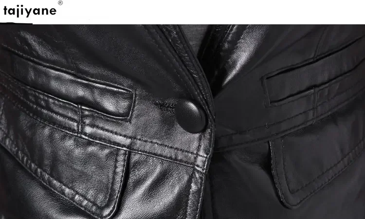 Женская короткая куртка без рукавов Tajiyane черный кожаный жилет из натуральной