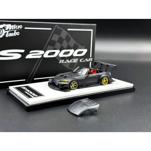 MT в наличии 1:64 S2000 S2K Time Attack AP1 J's Racing, матовая черная литая модель автомобиля, игрушки, MicroTurbo