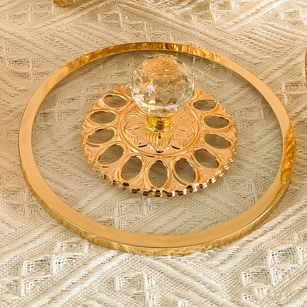 Роскошный стиль Золотое Хрустальное стекло с крышкой декоративная банка для