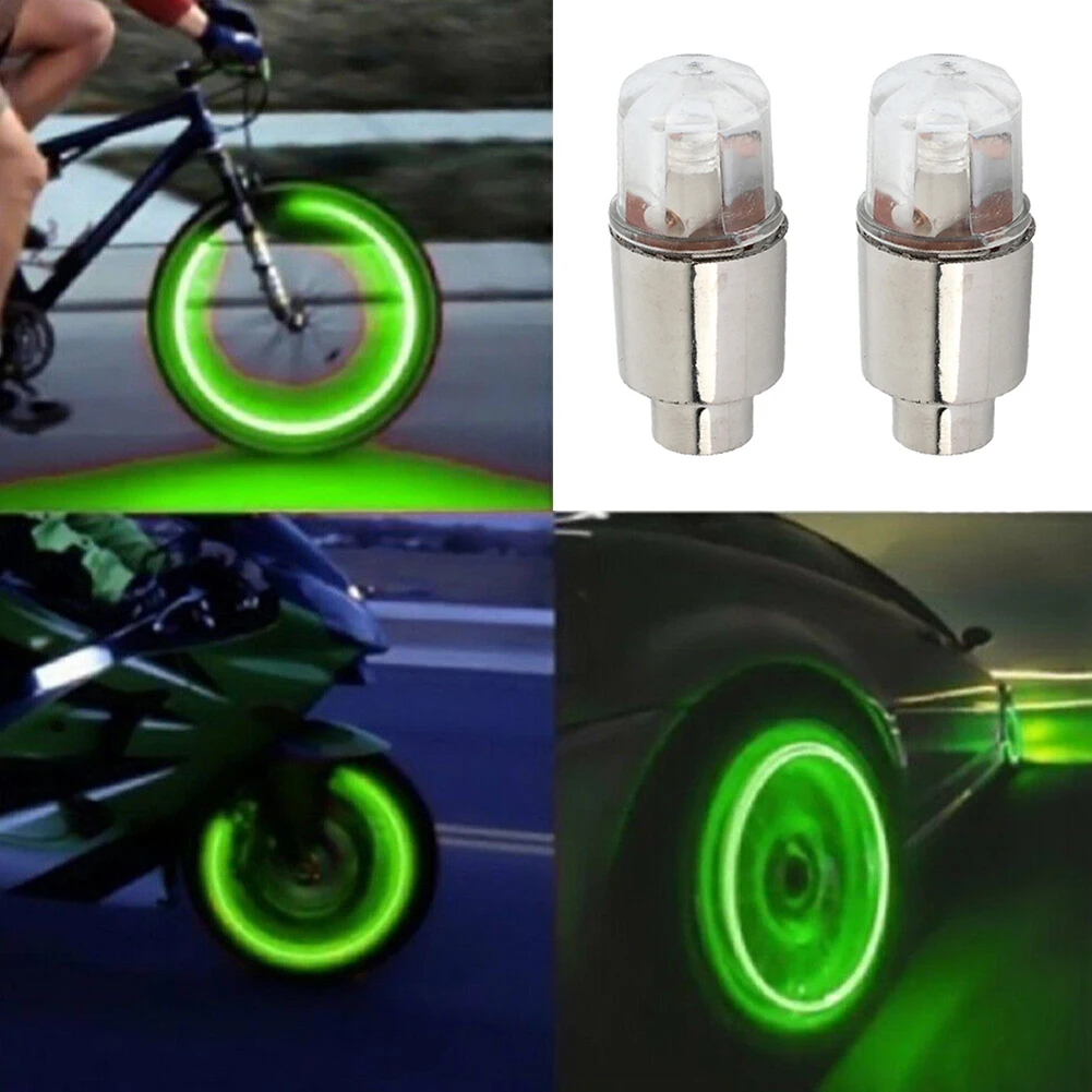 

2PCS Car Wheel Tire Tyre Air Valve Stem LED Light Covers Auto Accessories Universal Car Valve Wheel Lights LED Lamp