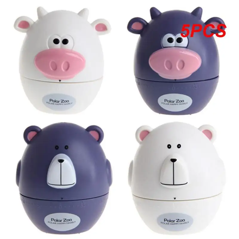 

5PCS Unique Design Cartoon Animal Vibrant Colors Timer Mechanical Wind-up Clock For Kids Reliable Performance