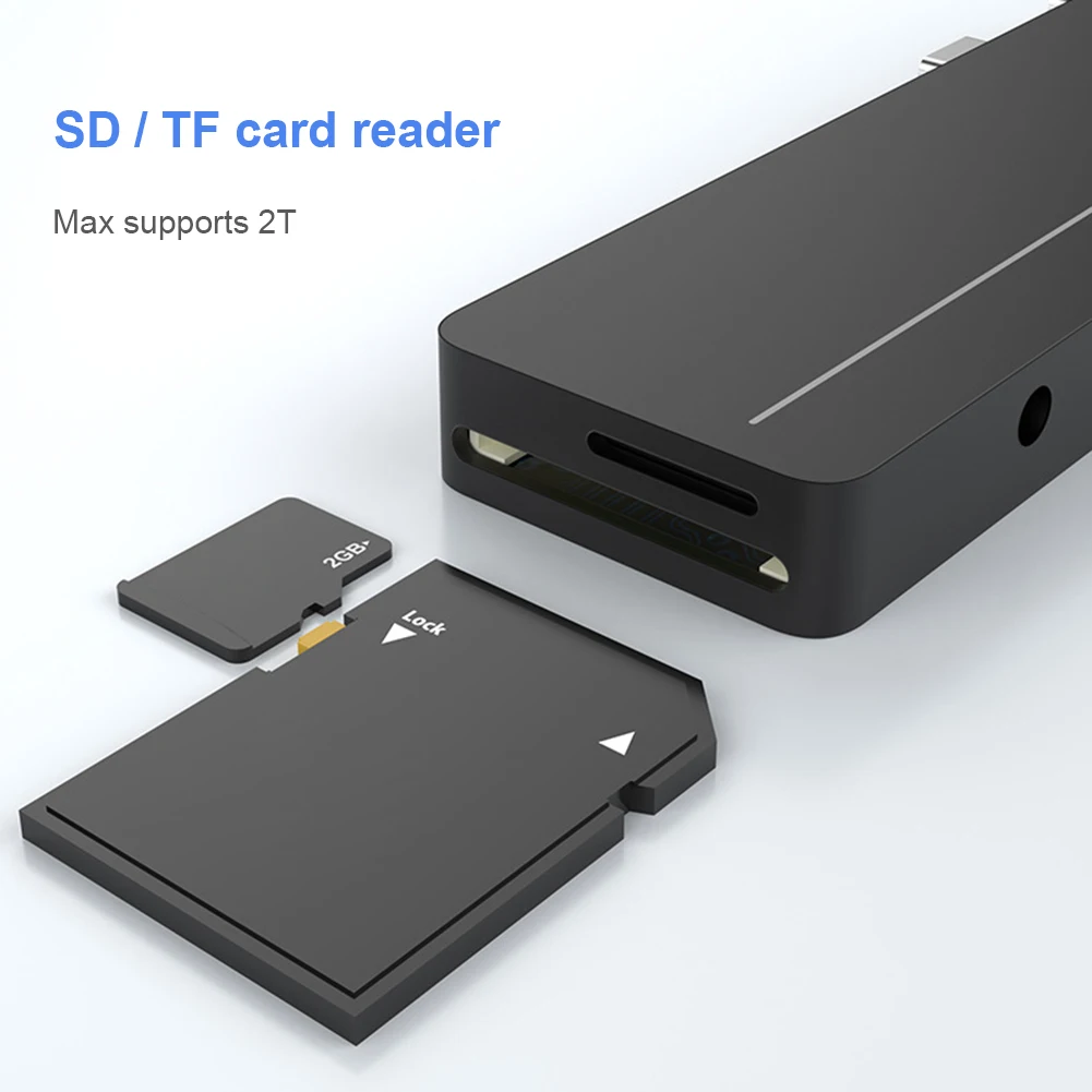 Док-станция с адаптером Type-C для Surface Pro X/Pro 8 устройство чтения цифровых TF-карт
