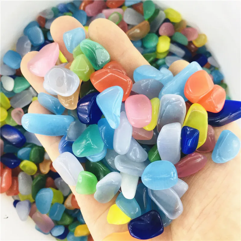

20-1000g Natural Quartz Cat Eye Crystal Stone Healing Colorful Stone Gravel Specimen Aquarium Fish Tank Decoration Wholesale