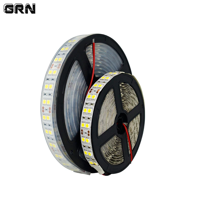 

15mm 17mm Wide 5050SMD Double Row LED Light Strip DC12V 24V 120LED/m Waterproof Brightness Flexible Lamp White/Warm White 5m/lot