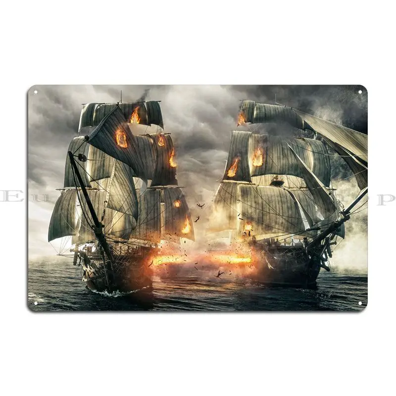 Эпический морской боевой металлический знак украшение печатная табличка для