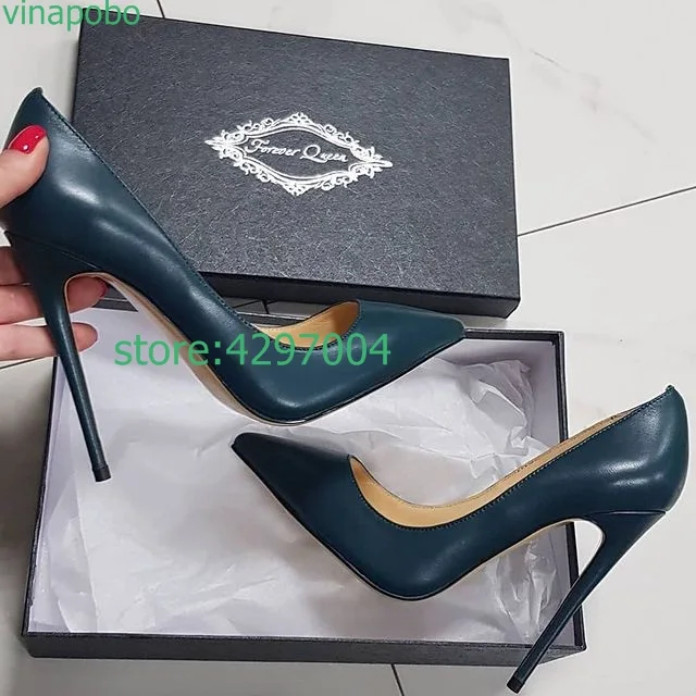 2022 Real Leather Woman Shoes Sexy Party High Heels Thin Heel Pointed Toe luxury Brand Classics Pumps Fashion Wedding Shoes images - 6