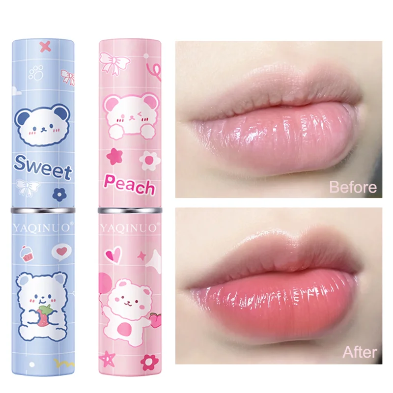 

Moisturizing Lip Balm Refreshing Non-sticky Fruit Peach Flavor Lipstick Anti-drying Reduce Lip Lines Anti Aging Lips Care Makeup