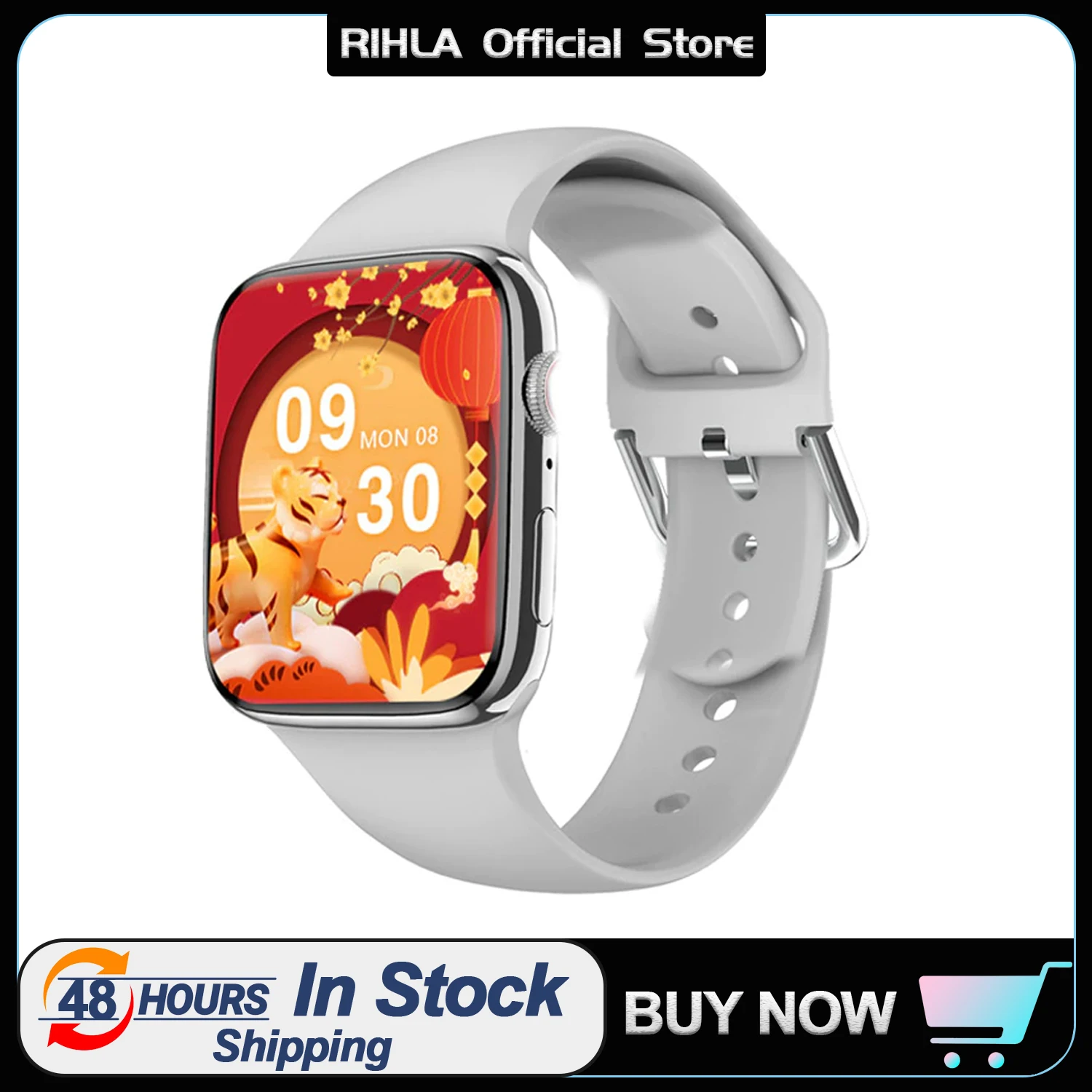 

RIHLA IWO DTNO.1 7 GPS Smart Watch Men IP68 Waterproof Bluetooth Call AI Voice 1.9 Inch TFT Screen 380mAh NFC Women Smatwatch