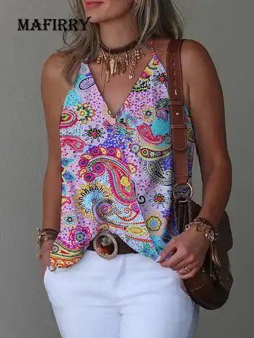 Casual Women Summer V Neck Print Tops Summer Female Streetwear Basic Loose Pullovers Print Off Shoulder Hollow Out Blouse Blusa