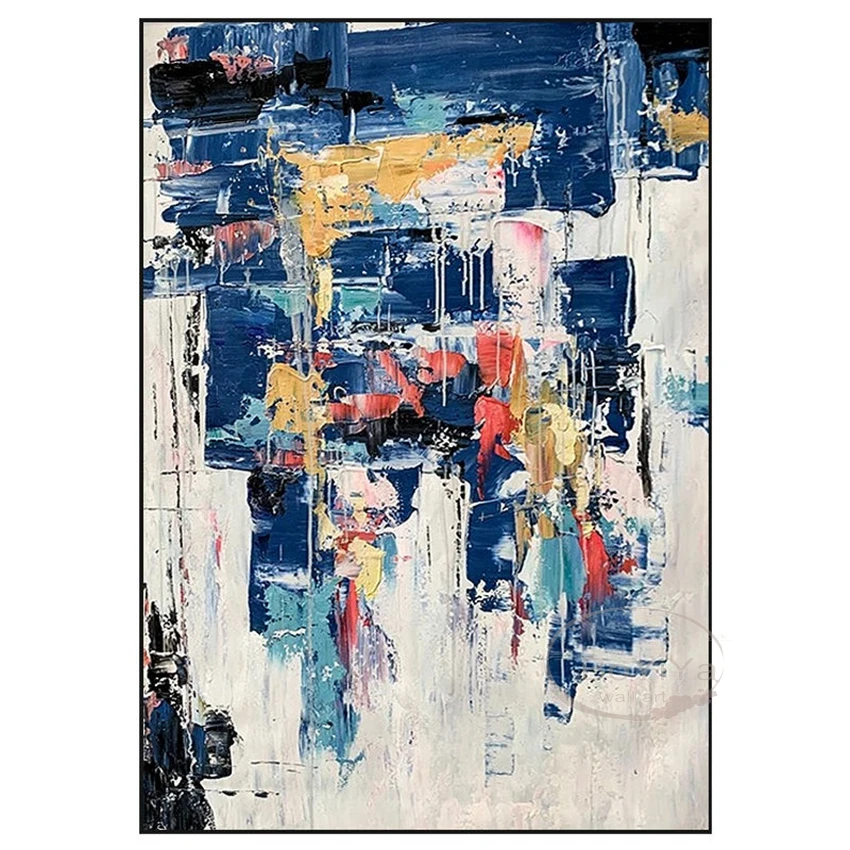 

Modern Abstract Colorful Picture For Room Decor Hand Painted Acrylic Oil Painting On Canvas Wall Art Poster Mural For Living Roo
