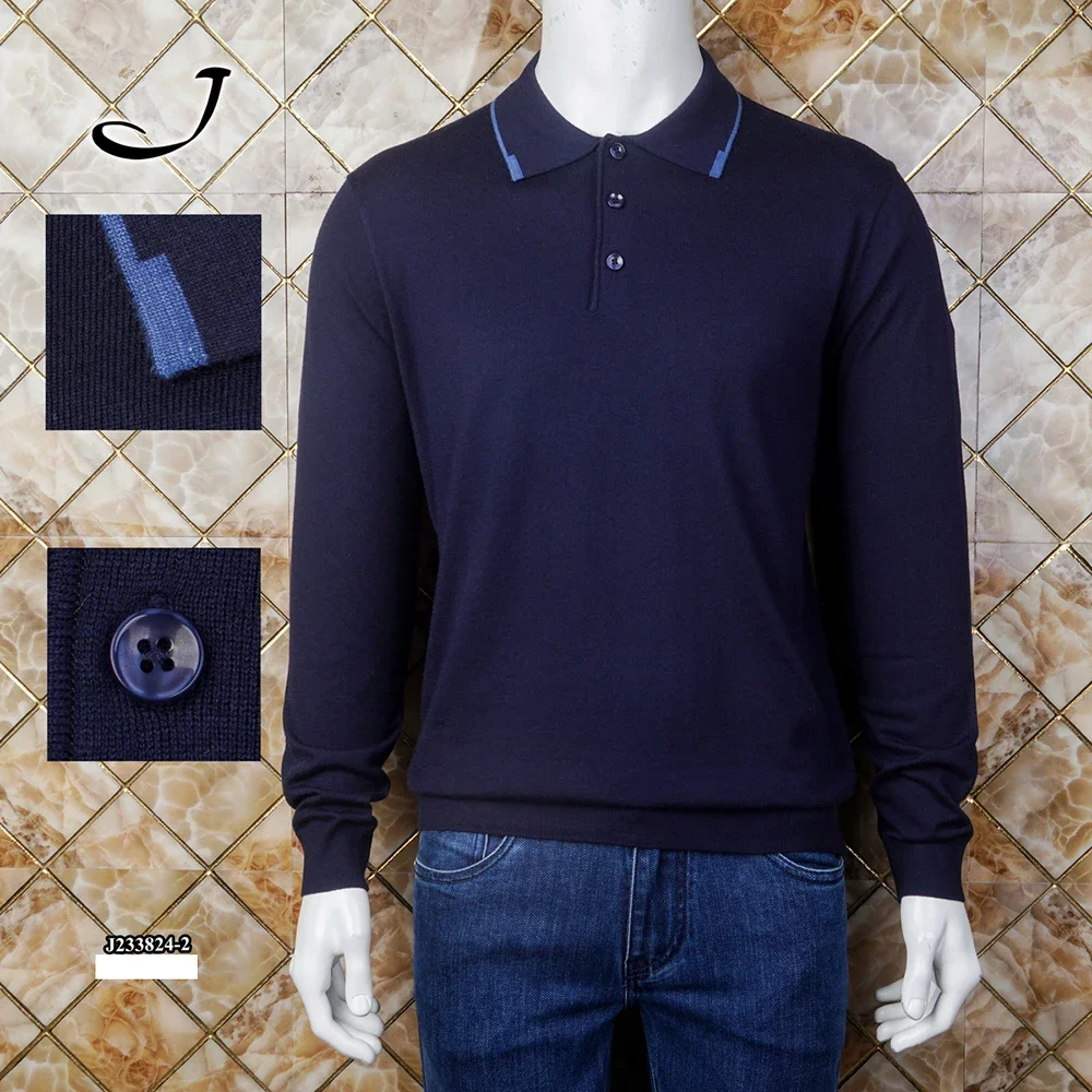 

Мужской кашемировый свитер с воротником, на осень/зиму